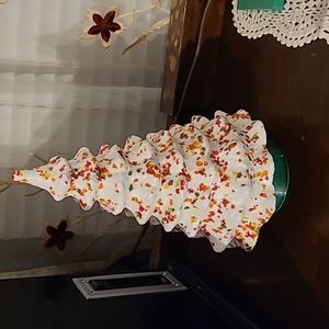 Vintage 70's Speckled Splatter Dripped Ceramic Christmas Tree 10 Inch